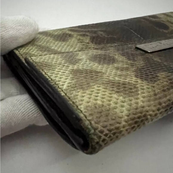 SALE Gucci Wallet Reptile Snake Skin Brown Neutral All Leather Gold Hardware - Picture 10 of 16